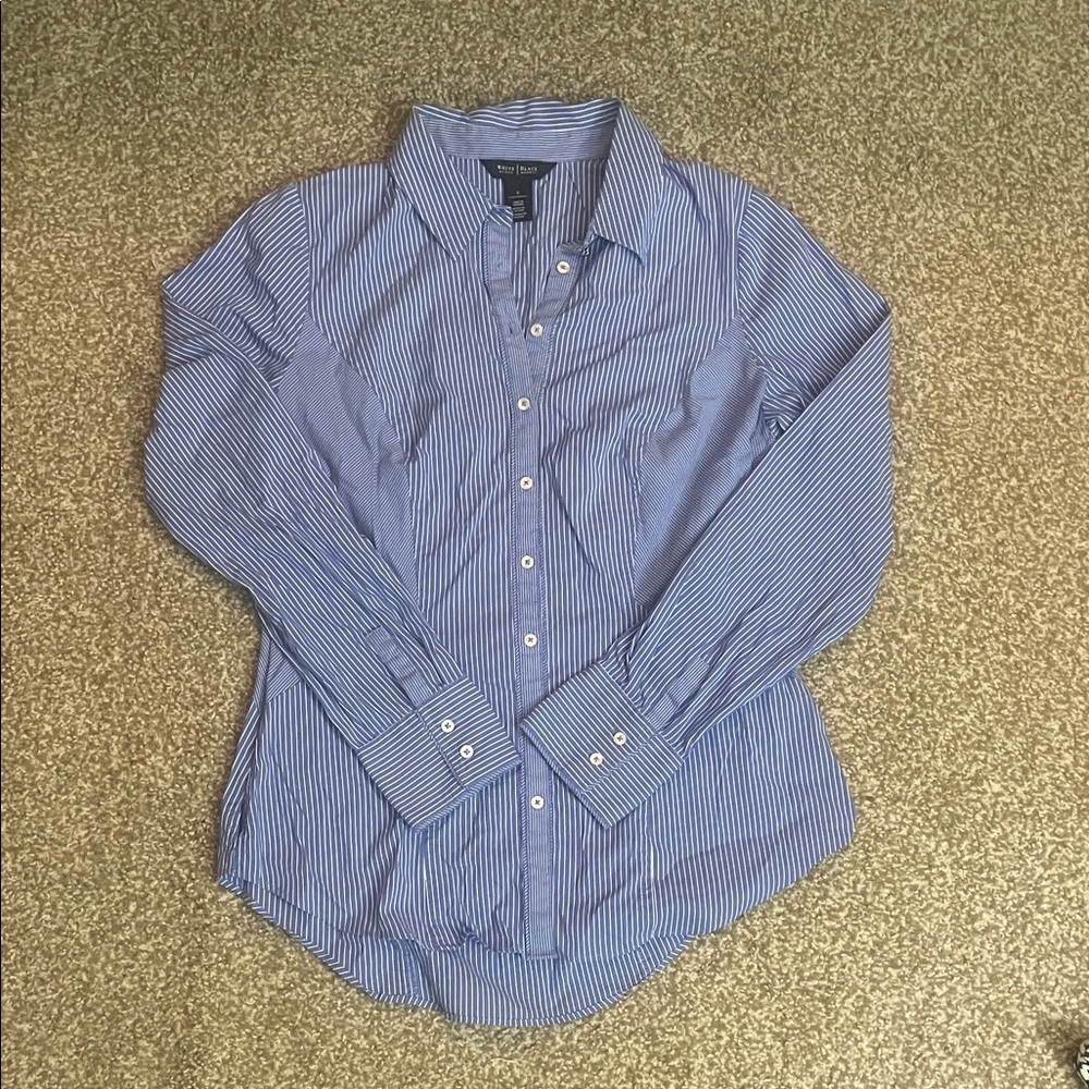 White House Black Market Striped Button Down Shirt